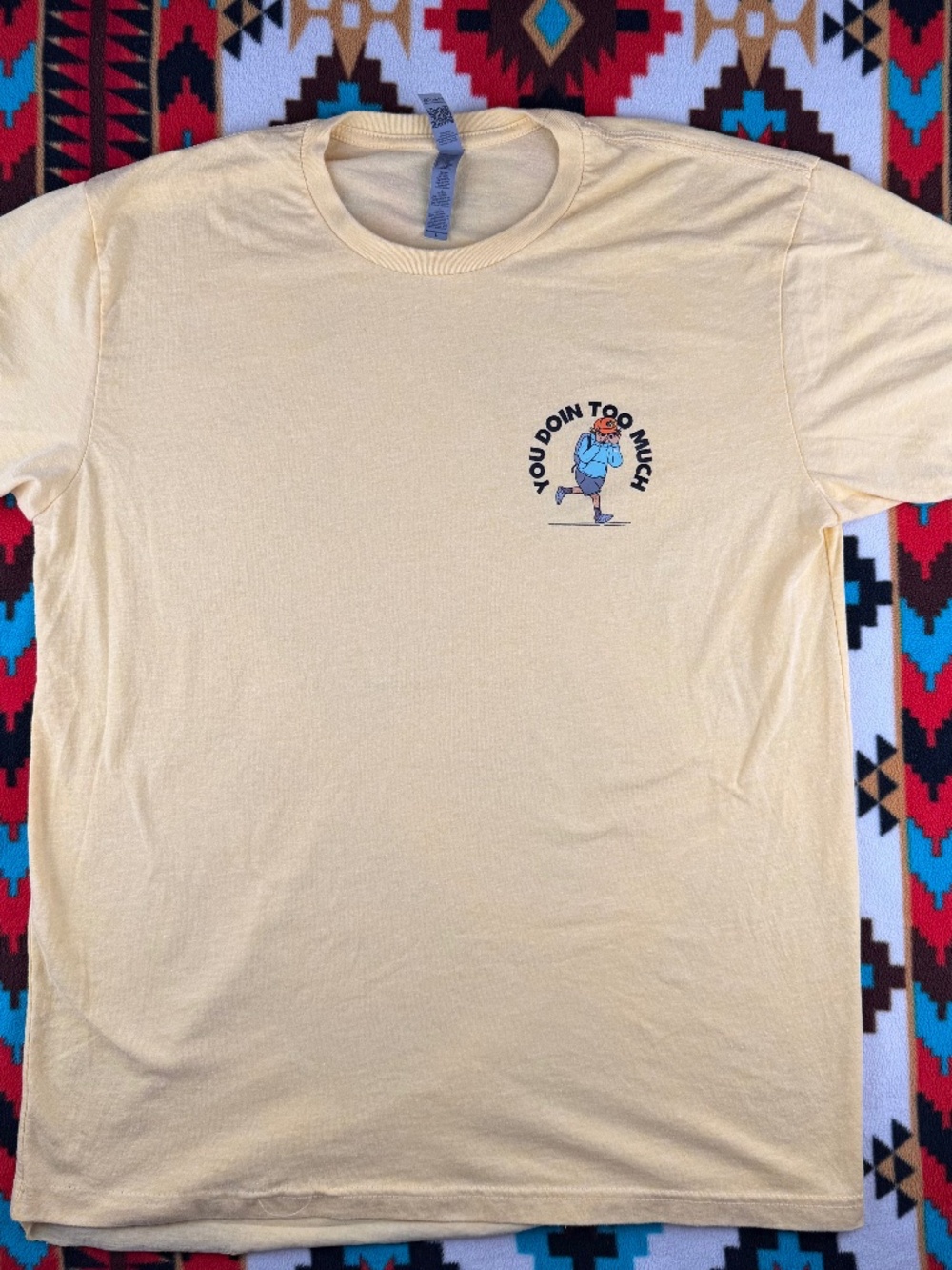You Doin Too Much Whisky Biz Graphic T Shirt Yellow Next Level Large